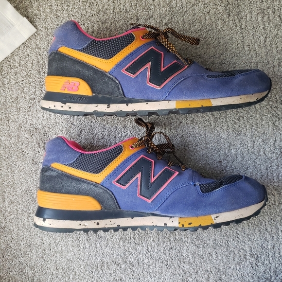 New Balance 574 Blue, Pink, and Orange  Sneakers Men's 9 - Picture 4 of 7